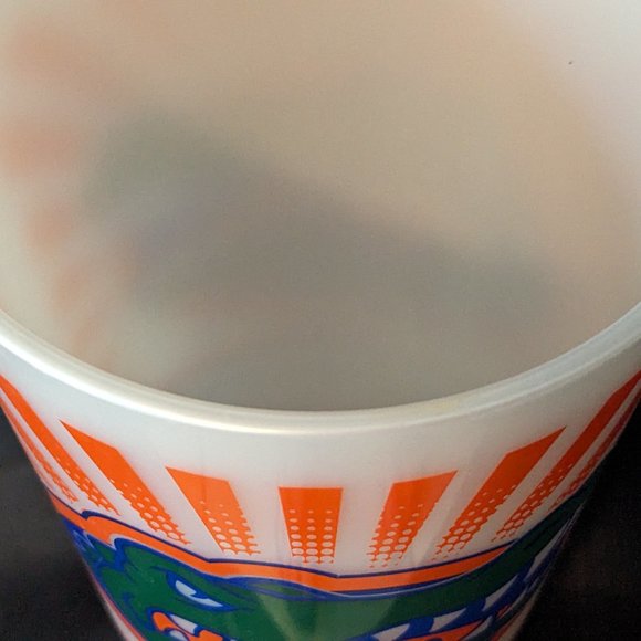 Large 30 oz. Florida Gators Cup 7 1/2" Tall Displayed on Bookcase Gator Chomp! - Picture 8 of 12